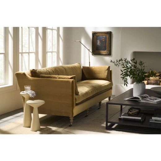 Picture of 90” Quick Ship Madeline Sofa - Antiqued Amber Velvet